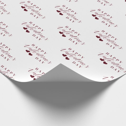 Rode Glitters Happy Valentijnsdag Harten Cadeaupapier (Hoek)