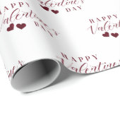 Rode Glitters Happy Valentijnsdag Harten Cadeaupapier (Rol Hoek)