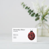 Rode glitters Lieveheersbeestje Aangepaste QR-code Visitekaartje (Staand voorkant)