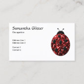 Rode glitters Lieveheersbeestje Aangepaste QR-code Visitekaartje (Voorkant)
