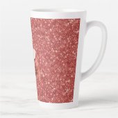 Rode Glitters Roze Liefde Vreugde Vlinders Latte Mok (Rechts)