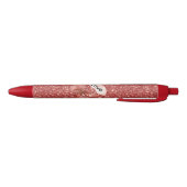 Rode Glitters Roze Liefde Vreugde Vlinders Zwarte Inkt Pen (Bodem)