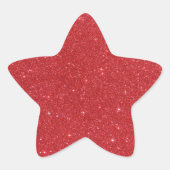 Rode glitters ster sticker (Voorkant)