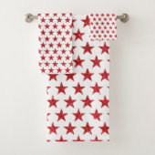 Rode glitters sterren  bad handdoek (Insitu)