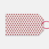 Rode glitters sterren cadeaulabel (Voorkant (Horizontaal))
