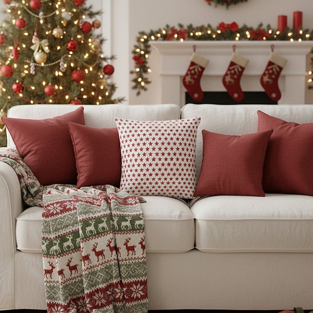 Rode glitters sterren  kussen (Creator heeft geüpload)