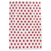 Rode glitters sterren  medium cadeauzakje (Voorkant)