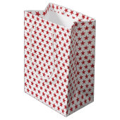 Rode glitters sterren  medium cadeauzakje (Achterkant Gekanteld)