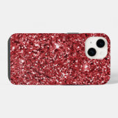 Rode glitterschittering iPhone hoesje (Achterkant horizontaal)