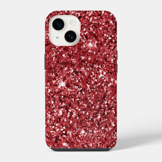 Rode glitterschittering iPhone hoesje (Achterkant)