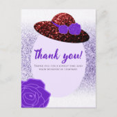 Rode glittershoen paarse lavendel Dank je Briefkaart (Voorkant)