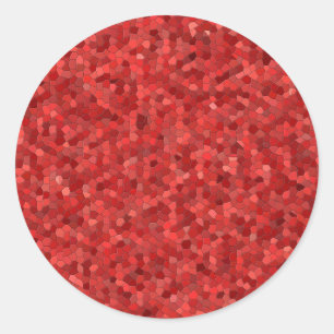 Rode glittertegelvormig ontwerp ronde sticker