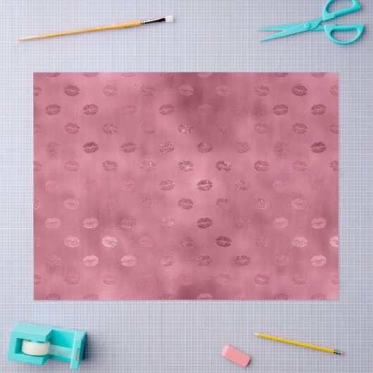 Rode Glitzy lippen Tissuepapier (Craft)