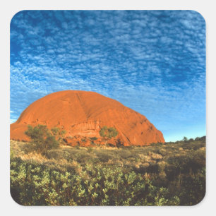Rode gloed van de beroemde Ayers Rock in de Outbac Vierkante Sticker