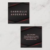 Rode Gloeiende Abstracte Achtergrond Vierkante Visitekaartje (Voorkant / Achterkant)