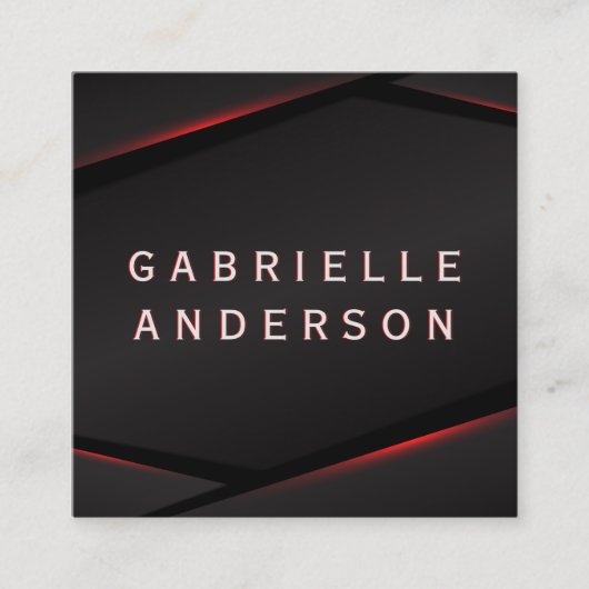 Rode Gloeiende Abstracte Achtergrond Vierkante Visitekaartje (Voorkant)