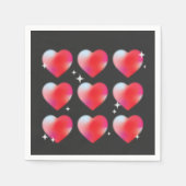 Rode gloeiende harten, Valentijnsdag mooi hart Servet (Voorkant)