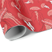 rode gloeiende kwalpatroon cadeaupapier (Rol Hoek)