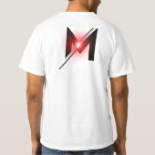 Rode gloeiende slash letter M monogram T-shirt (Achterkant)