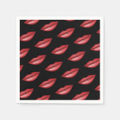 Rode Glossy Lips Kus Beauty Make-up Verjaardagsfee Servet (Voorkant)