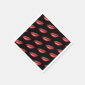 Rode Glossy Lips Kus Beauty Make-up Verjaardagsfee Servet (Hoek)