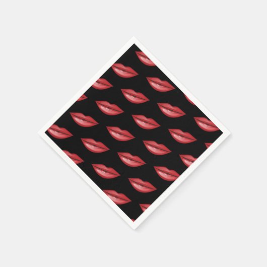 Rode Glossy Lips Kus Beauty Make-up Verjaardagsfee Servet (Hoek)