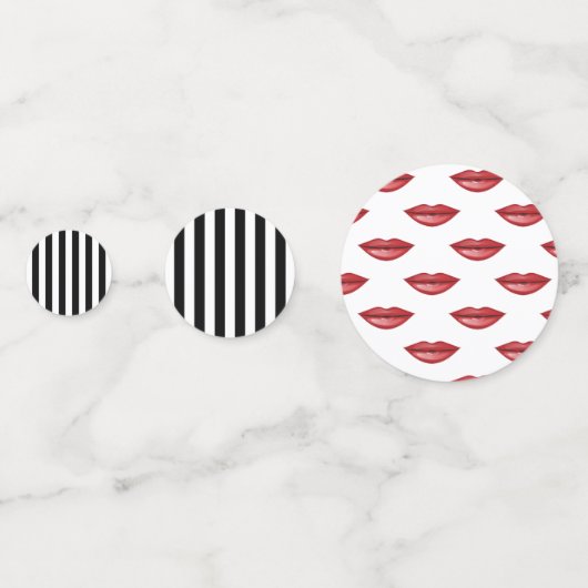 Rode Glossy Lips Lipstick Kus Beauty Party Confetti (Achterkanten)