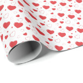 Rode glossy passie harten, schattig romantisch pat cadeaupapier (Rol Hoek)