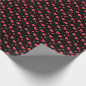 Rode glossy passie harten, schattig romantisch pat cadeaupapier (Hoek)