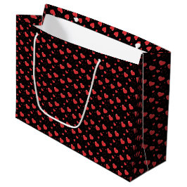 Rode glossy passie harten, schattig romantisch pat groot cadeauzakje
