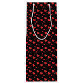 Rode glossy passie harten, schattig romantisch pat wijn cadeautas (Achterkant)