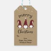 Rode Gnome Merry Label Cadeaulabel (Voorkant)