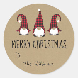 Rode Gnome Vrolijke Kerstmis Sticker