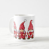 Rode Gnomen met hart Persoonlijke Valentijnsdag Koffiemok (Voorkant links)