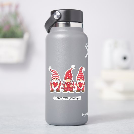 Rode Gnomen met hart Persoonlijke Valentijnsdag Sticker (HydroFlask)