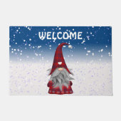 Rode gnoom in de sneeuw deurmat (Voorkant)