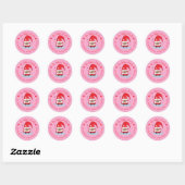 Rode gnoom met hartenroze envelop Stickers (Vel)
