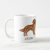Rode Golden Retriever Cartoon Dog Aangepaste naam Koffiemok (Links)