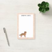 Rode Golden Retriever Cartoon Hond Aangepaste Naam Post-it® Notes (Kantoor)