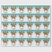 Rode Golden Retriever Dog Kerst Aangepaste tekst Cadeaupapier (Vlak)