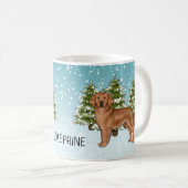 Rode Golden Retriever Hond Kerstmis Aangepaste Naa Koffiemok (Voorkant rechts)