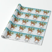 Rode Golden Retriever Hond Kerstmis Aangepaste Tek Cadeaupapier (Uitgerold)