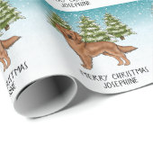 Rode Golden Retriever Hond Kerstmis Aangepaste Tek Cadeaupapier (Rol Hoek)