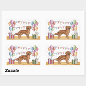 Rode Golden Retriever Hond Kleurrijke Pastelverjaa Rechthoekige Sticker (Vel)