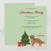 Rode Golden Retriever hond met kerstboom groen Kaart (Voorkant / Achterkant)