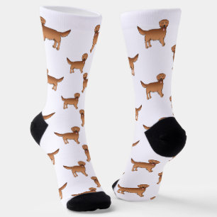 Rode Golden Retriever Mooie Cartoon Hond Patroon Sokken