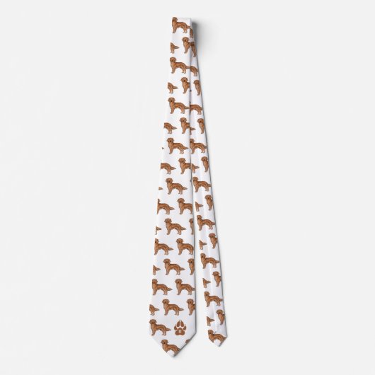 Rode Golden Retriever Patroon met aangepaste monog Stropdas (Voorkant)