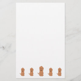 Rode Goldendoodle Hond Design Briefpapier