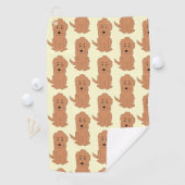 Rode Goldendoodle-hond elke kleur achtergrond Golfhanddoek (Insitu)