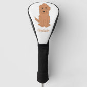 Rode Goldendoodle Hond Ontwerp Elke Kleur Achtergr Golfheadcover (Voorkant)